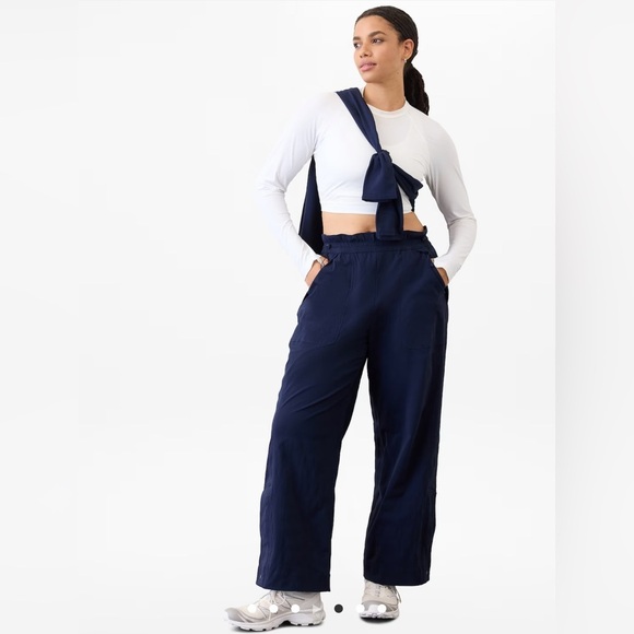 ATHLETA TREKKIE HIGH RISE PARACHUTE PANT Navy Blue Sz 4p - Picture 14 of 15